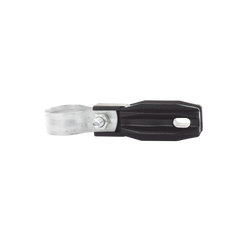 Aislador de paso o esquina con abrazadera incluida de 33-38mm para uso en tubería de malla ciclónica.