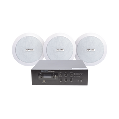 KIT de Amplificador de 120W para Escritorio | 3 Altavoces de Plafón de 5.5in | 3.75 - 30W | Sistema 70/100V