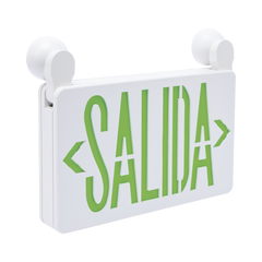 Letrero de Emergencia LED DUAL de SALIDA con Luz de Emergencia/Montaje Universal (pared, lateral o Techo)/Batería de Respaldo Incluida