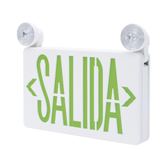 Letrero de Emergencia LED DUAL de SALIDA con Luz de Emergencia/Montaje Universal (pared, lateral o Techo)/Batería de Respaldo Incluida