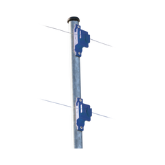 Aislador de Paso colo Azul reforzado para cercos eléctricos, resistente al clima extremoso