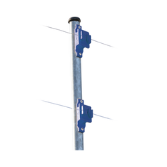 Aislador de Paso colo Azul reforzado para cercos eléctricos, resistente al clima extremoso