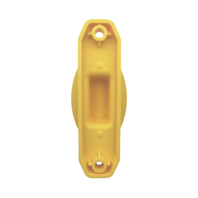 Aislador de Paso color Amarillo reforzado para cercos eléctricos, resistente al clima extremoso