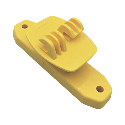 Aislador de Paso color Amarillo reforzado para cercos eléctricos, resistente al clima extremoso