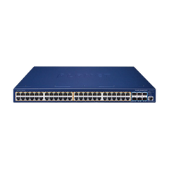 Switch Administrable Stacking Capa 3, 48 Puertos PoE Gigabit 802.3at, 6 Puertos SFP de 10 G, Entrada de Alimentación Redundante de 55 V cc.