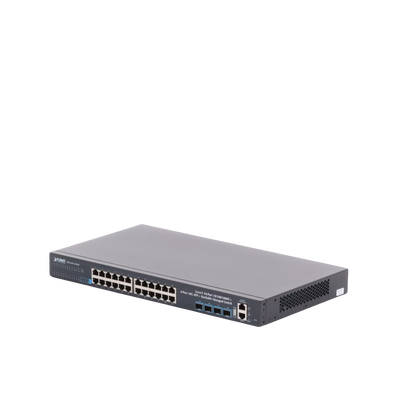 Switch Administrable Capa 3, 24-Puertos 10/100/1000T + 4-Puertos 10G SFP+, Apilable