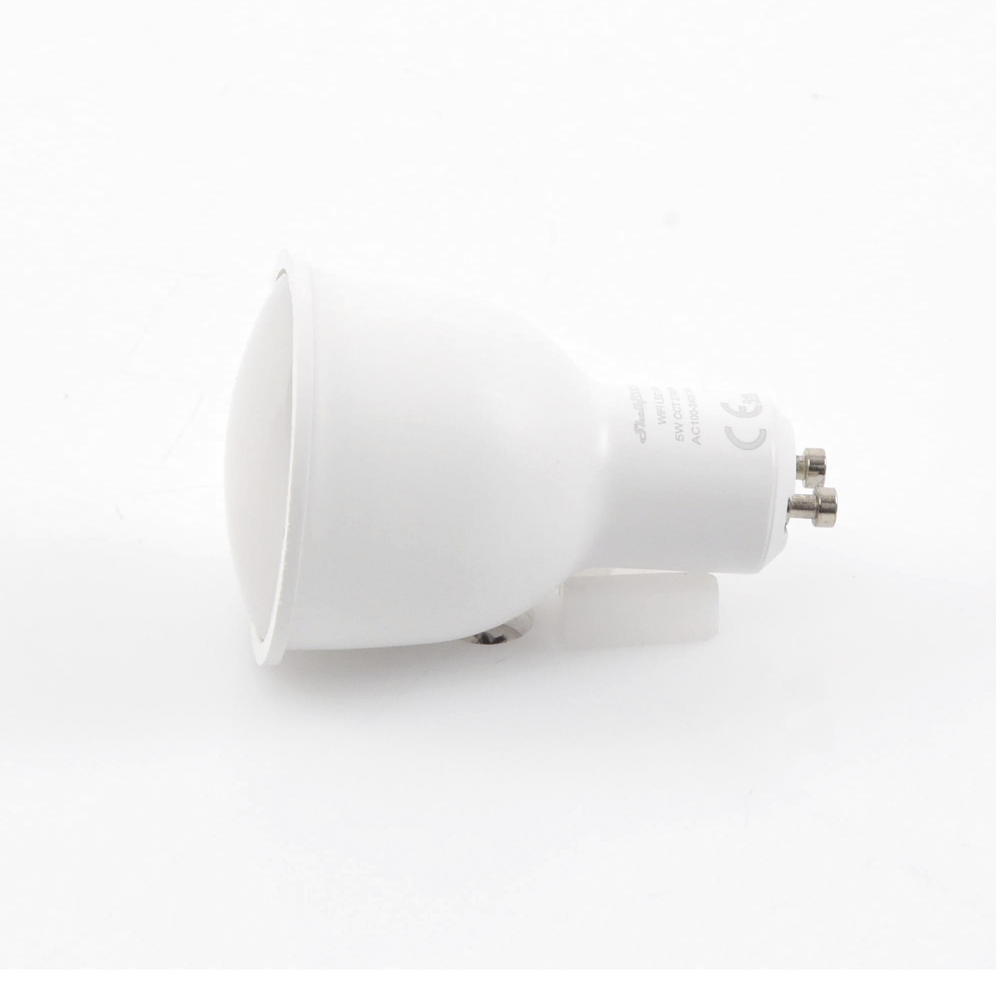 Foco tipo Gu10 inteligente con señal inalámbrica, color dual blanco y cálido, uso de App Shelly. AC 100-240V