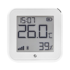 Pantalla Sensor de temperatura y humedad, inteligente e inalámbrico, integrable a la App de Shelly.