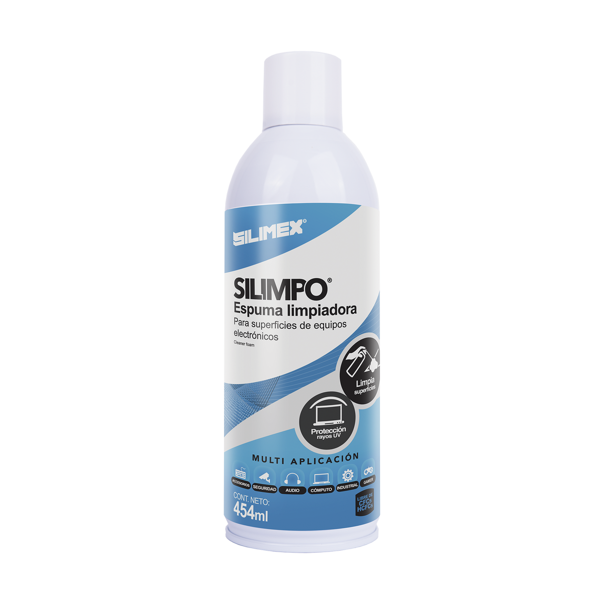 Espuma Limpiadora para Todo Tipo de Superficies Plásticas y Metálicas de Sistemas de Vídeo, Audio, Telefonía y Equipo de Cómputo, Contiene Protectores de Rayos UV, 454 ml