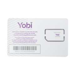 SIM Yobi para dispositivos móviles 3G/4G con recarga de 10GB cada mes durante 1 año de servicio (solo datos)