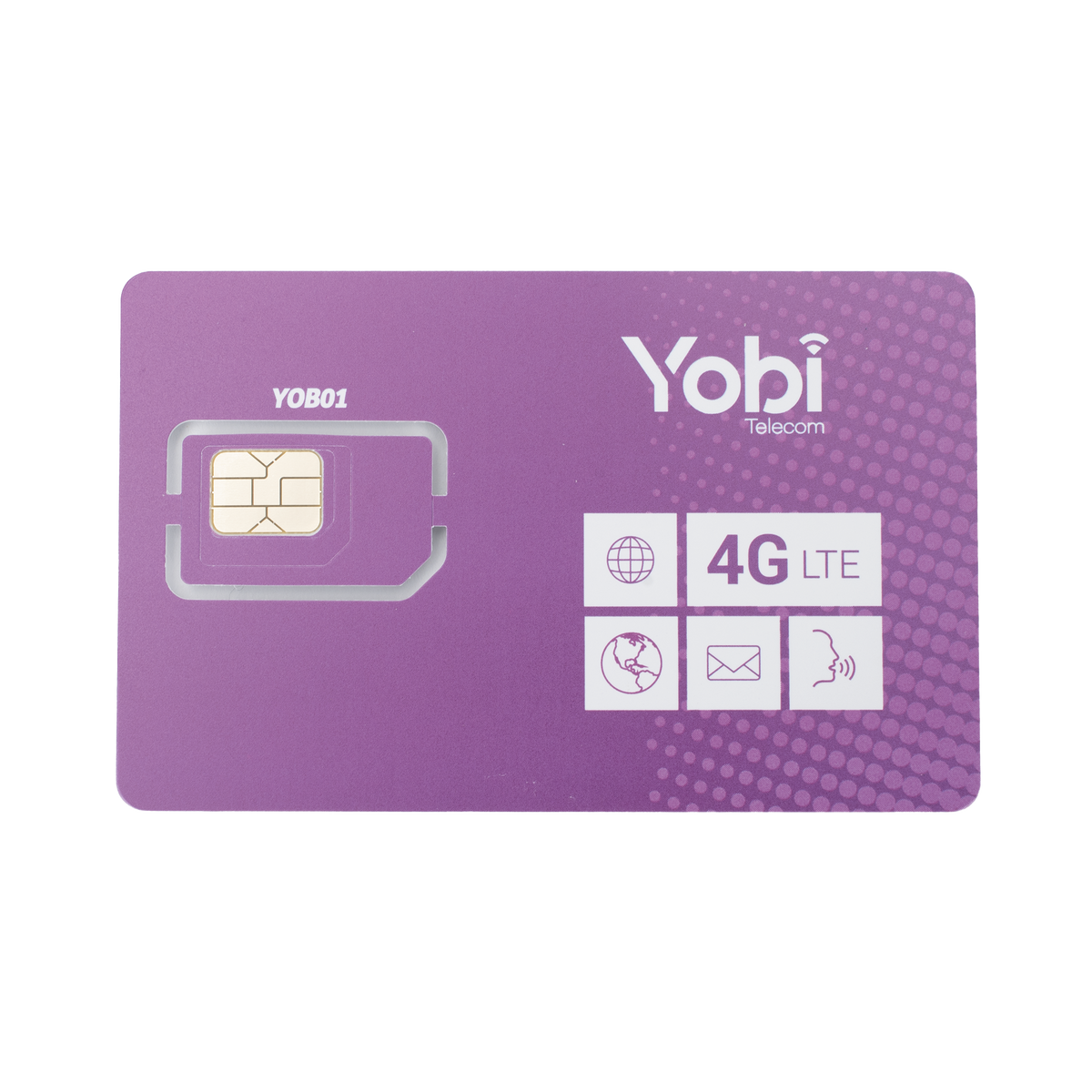 SIM Yobi para dispositivos móviles 3G/4G con recarga de 10GB cada mes durante 1 año de servicio (solo datos)
