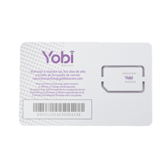 SIM Yobi para dispositivos móviles 3G/4G con recarga de 1GB cada mes durante 1 año de servicio (solo datos)