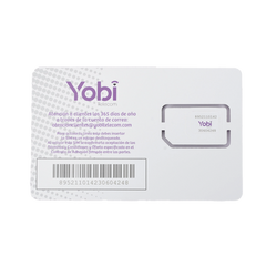 SIM Yobi para dispositivos móviles 3G/4G con recarga de 1GB cada mes durante 1 año de servicio (solo datos)