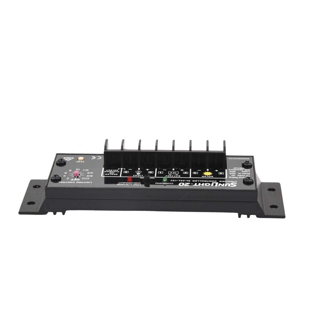 Controlador Solar para Iluminación de Luz Mercurial, Estaciones de Autobús y Señalamientos 20 A, 12 Vcc.