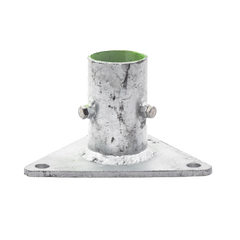 Base Triangular para Mástil de 1" a 2" con Opresores. Galvanizado por Inmersión en Caliente.