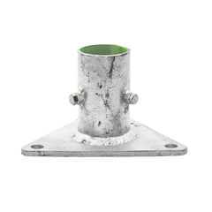Base Triangular para Mástil de 1" a 2" con Opresores. Galvanizado por Inmersión en Caliente.