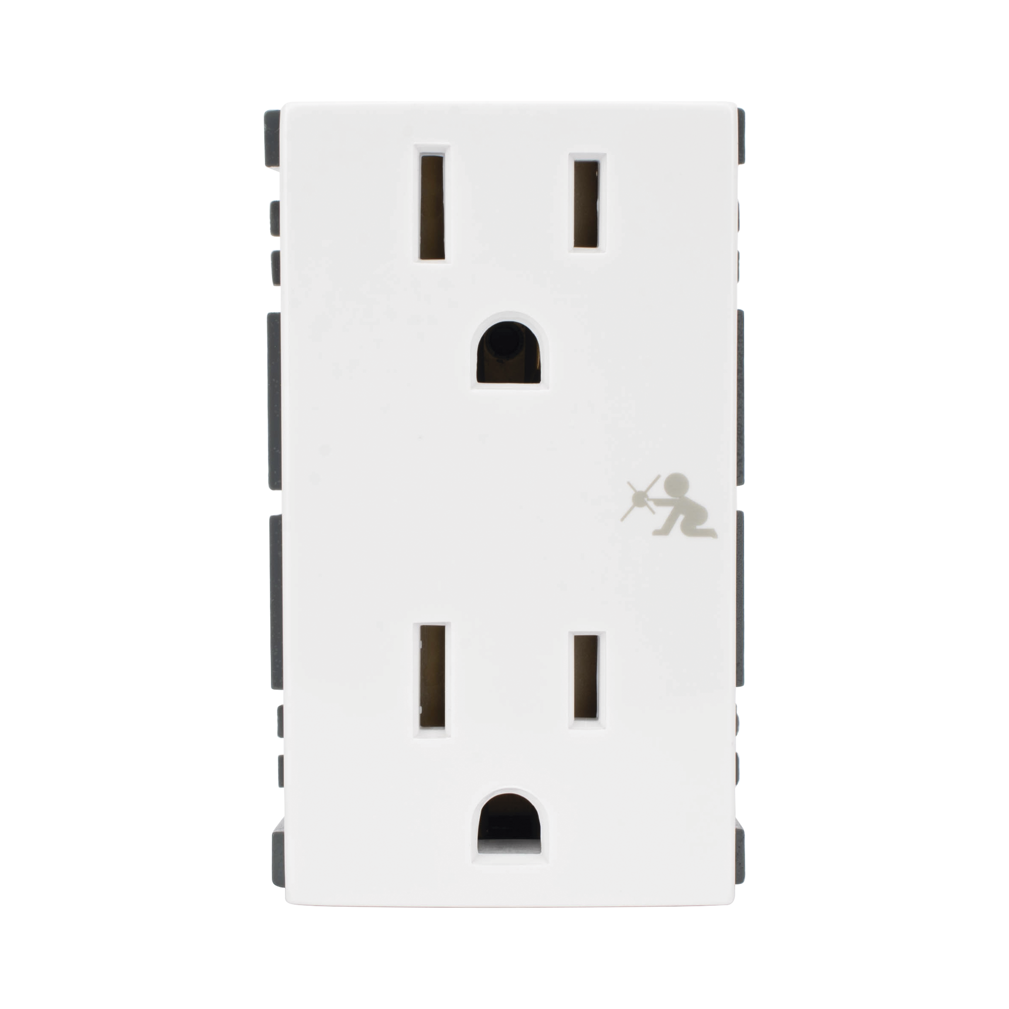 Módulo Dúplex de Contactos Eléctricos 10A 127V Color Blanco / Compatible con Cajas para Pavimento SM-CPAV-2 y SM-CPAV-4 / Requiere Adaptador SM-ADAP-FP para Fijación / Modelo 25424-30