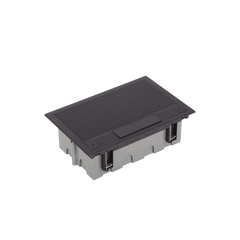 Caja Para Instalación en Pavimento para Voz, Datos o Contactos Eléctricos / Capacidad para 4 Módulos / Espacio Embellecedor en la Tapa / Profundidad Ajustable de 70 a 100 mm (2.76 a 3.94 pulgadas) / Los Módulos se Adquieren Aparte / Incluye Registro