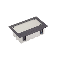 Caja Para Instalación en Pavimento para Voz, Datos o Contactos Eléctricos / Capacidad para 4 Módulos / Espacio Embellecedor en la Tapa / Profundidad Ajustable de 70 a 100 mm (2.76 a 3.94 pulgadas) / Los Módulos se Adquieren Aparte / Incluye Registro