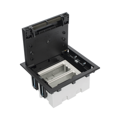 Caja Para Instalación en Piso Falso para Voz, Datos o Contactos Eléctricos / Capacidad para 2 Módulos / Espacio Embellecedor en la Tapa / Profundidad Ajustable de 90 a 120 mm (3.54 a 4.72 pulgadas) / Los Módulos se Adquieren Aparte / (SF210/14CY)