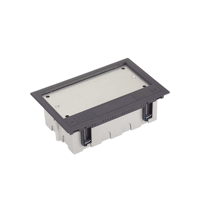 Caja Para Instalación en Piso Falso para Voz, Datos o Contactos Eléctricos / Capacidad para 4 Módulos / Espacio Embellecedor en la Tapa / Profundidad Ajustable de 90 a 120 mm / Los Módulos se Adquieren Aparte / (SF410/14CY)