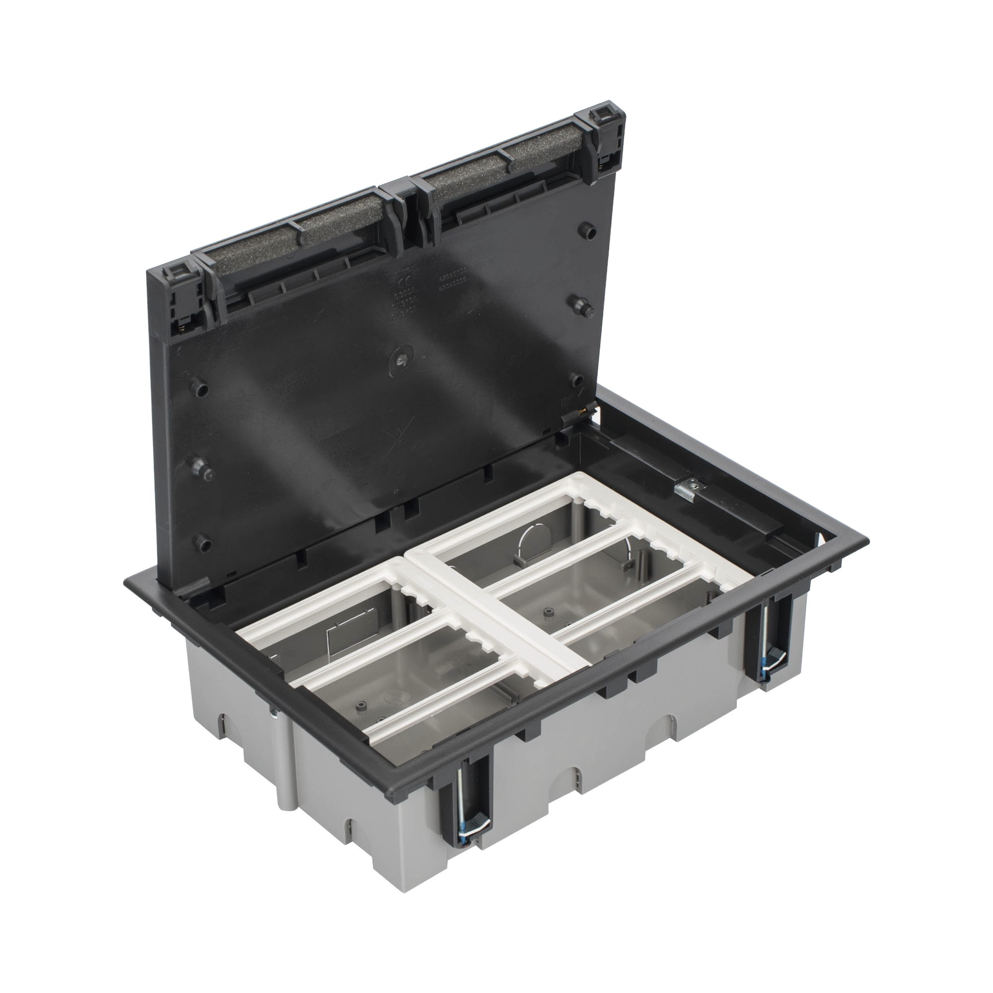 Caja Para Instalación en Piso Falso para Voz, Datos o Contactos Eléctricos / Capacidad para 6 Módulos / Espacio Embellecedor en la Tapa / Profundidad Ajustable de 90 a 120 mm (3.54 a 4.72 pulgadas) / Los Módulos se Adquieren Aparte / (SF610/14CY)
