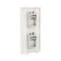 Placa Plana de Voz y Datos con Guardapolvo para 2 RJ45 / Color Blanco / 2 Puertos para Jacks Keystone / Compatible con Cajas de Pavimento SM-CPAV-2 y SM-CPAV-4 / Modelo S76B/9
