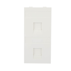 Placa Plana de Voz y Datos con Guardapolvo para 2 RJ45 / Color Blanco / 2 Puertos para Jacks Keystone / Compatible con Cajas de Pavimento SM-CPAV-2 y SM-CPAV-4 / Modelo S76B/9
