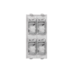 Placa Plana de Voz y Datos con Guardapolvo para 4 RJ45 / Color Blanco / 4 Puertos para Jacks Keystone / Compatible con Cajas de Pavimento SM-CPAV-2 y SM-CPAV-4 / Modelo S76C/9