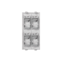 Placa Plana de Voz y Datos con Guardapolvo para 4 RJ45 / Color Blanco / 4 Puertos para Jacks Keystone / Compatible con Cajas de Pavimento SM-CPAV-2 y SM-CPAV-4 / Modelo S76C/9