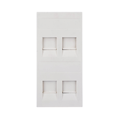 Placa Plana de Voz y Datos con Guardapolvo para 4 RJ45 / Color Blanco / 4 Puertos para Jacks Keystone / Compatible con Cajas de Pavimento SM-CPAV-2 y SM-CPAV-4 / Modelo S76C/9