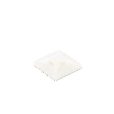 Montaje-Sujetador Adhesivo STRONGHOLD de 4 Vías de 1" x 1" x 1/4", Color Natural,  Nylon 6.6 Retardante de Llamas V-2, Paquete de 100pz