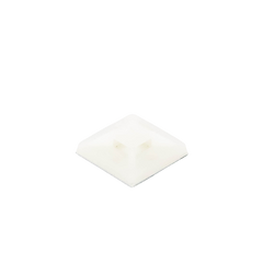 Montaje-Sujetador Adhesivo STRONGHOLD de 4 Vías de 1" x 1" x 1/4", Color Natural,  Nylon 6.6 Retardante de Llamas V-2, Paquete de 100pz
