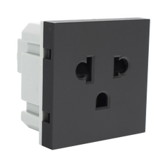 Módulo para Tomacorriente Euroamericano / Color Grafito / 45x45 mm (1.77 x 1.77 Pulgadas) / Compatible con Torres y Cajas para Escritorio de la Marca Simon