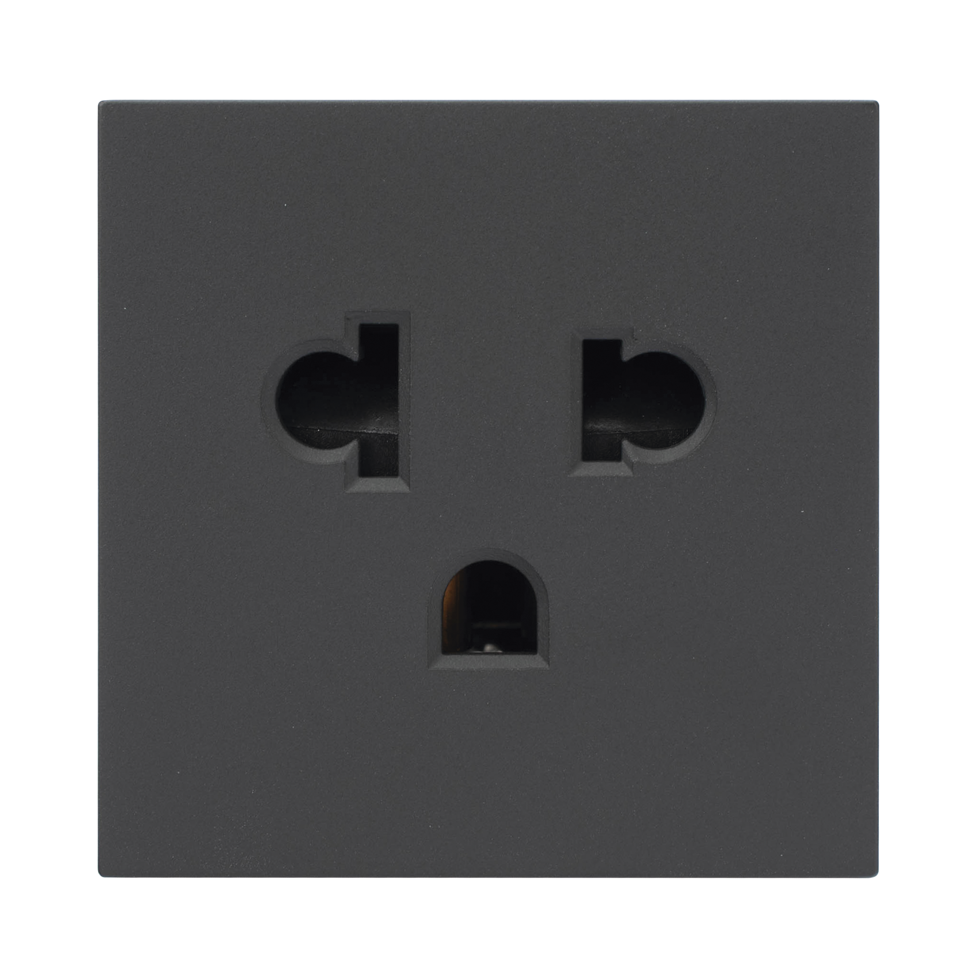 Módulo para Tomacorriente Euroamericano / Color Grafito / 45x45 mm (1.77 x 1.77 Pulgadas) / Compatible con Torres y Cajas para Escritorio de la Marca Simon