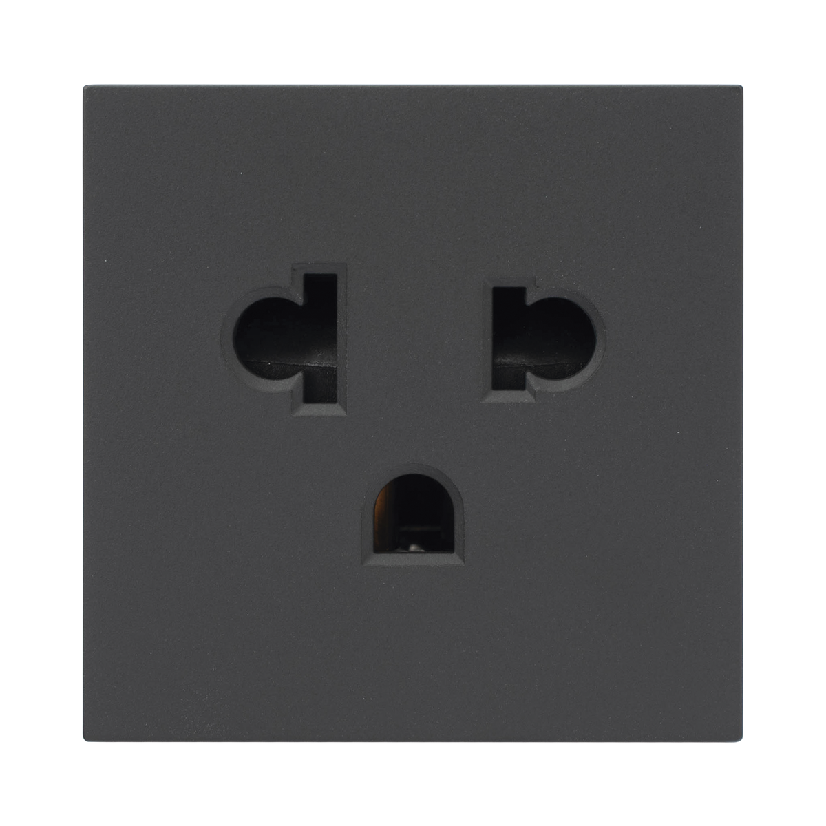 Módulo para Tomacorriente Euroamericano / Color Grafito / 45x45 mm (1.77 x 1.77 Pulgadas) / Compatible con Torres y Cajas para Escritorio de la Marca Simon