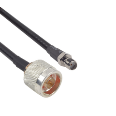 Cable LMR-240 de 60 cm con conectores N Macho y SMA Hembra.