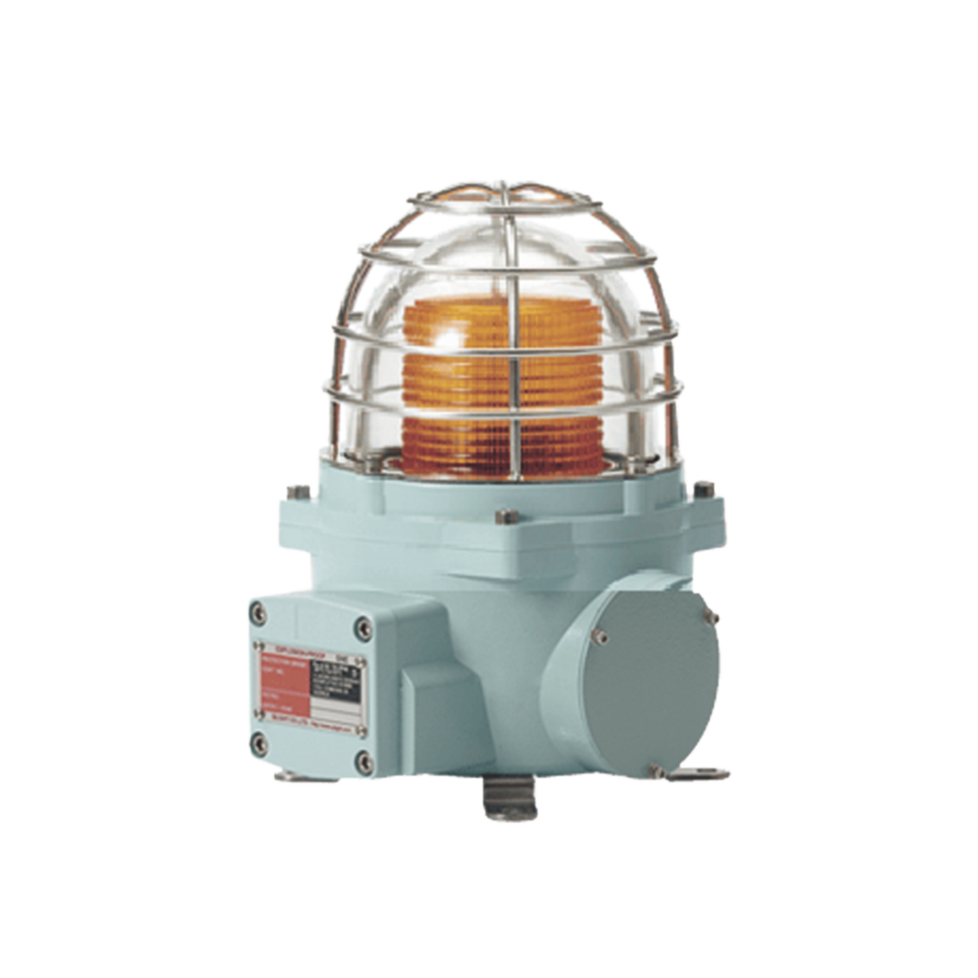 Señal Luminosa Antiexplosión LED / 12-24V DC / Color Ámbar / Certificación ATEX-IECEx / IP66 / Zona 1 y 2 / Función Luz Fija y Parpadeo