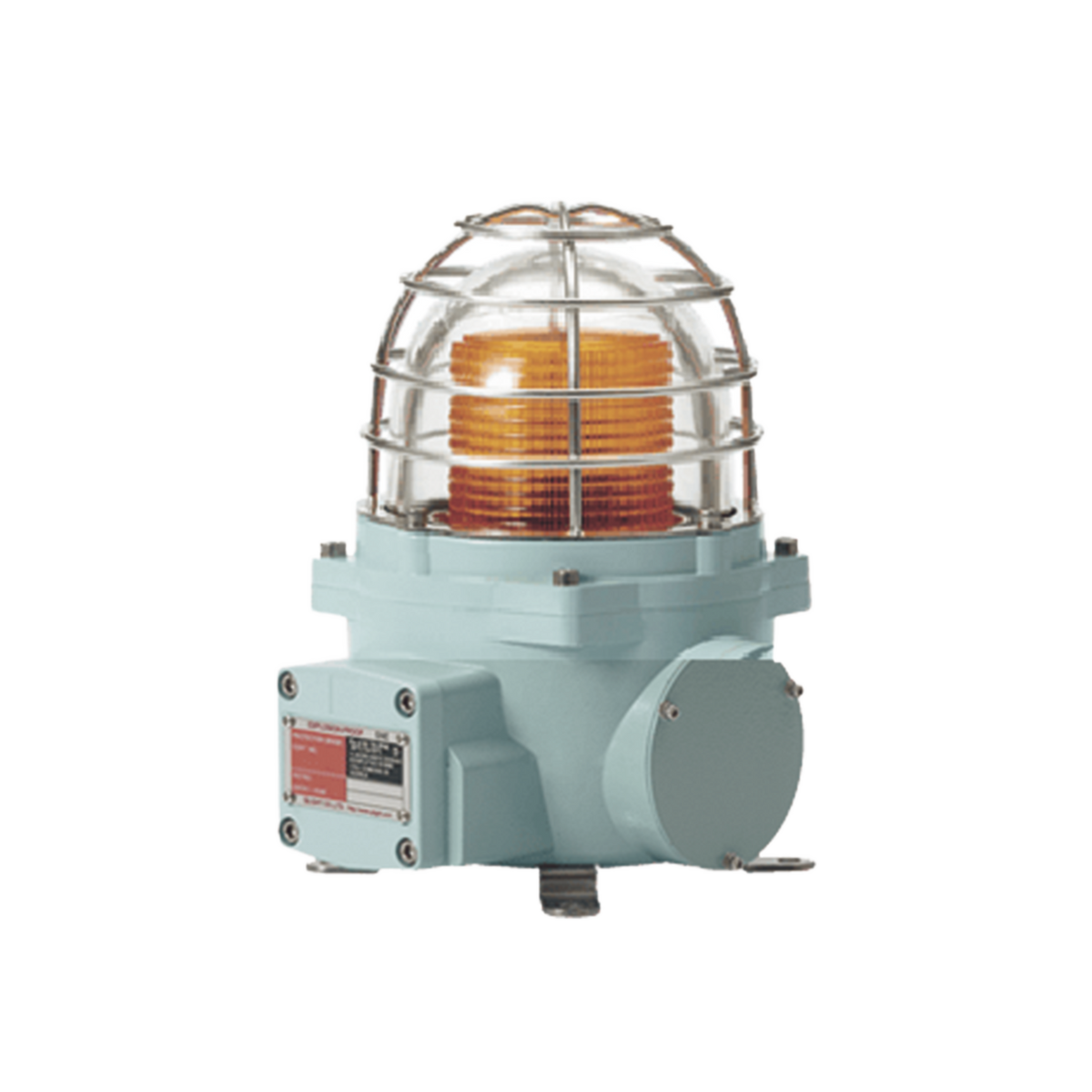 Señal Luminosa Antiexplosión LED / 12-24V DC / Color Ámbar / Certificación ATEX-IECEx / IP66 / Zona 1 y 2 / Función Luz Fija y Parpadeo