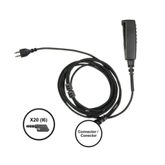 Cable para Micrófono audífono SNAP intercambiable con conector para Radios Icom IC-F3216/4261DS/DT, IC-F52D/62D, IC-F3400/4400DS/DT