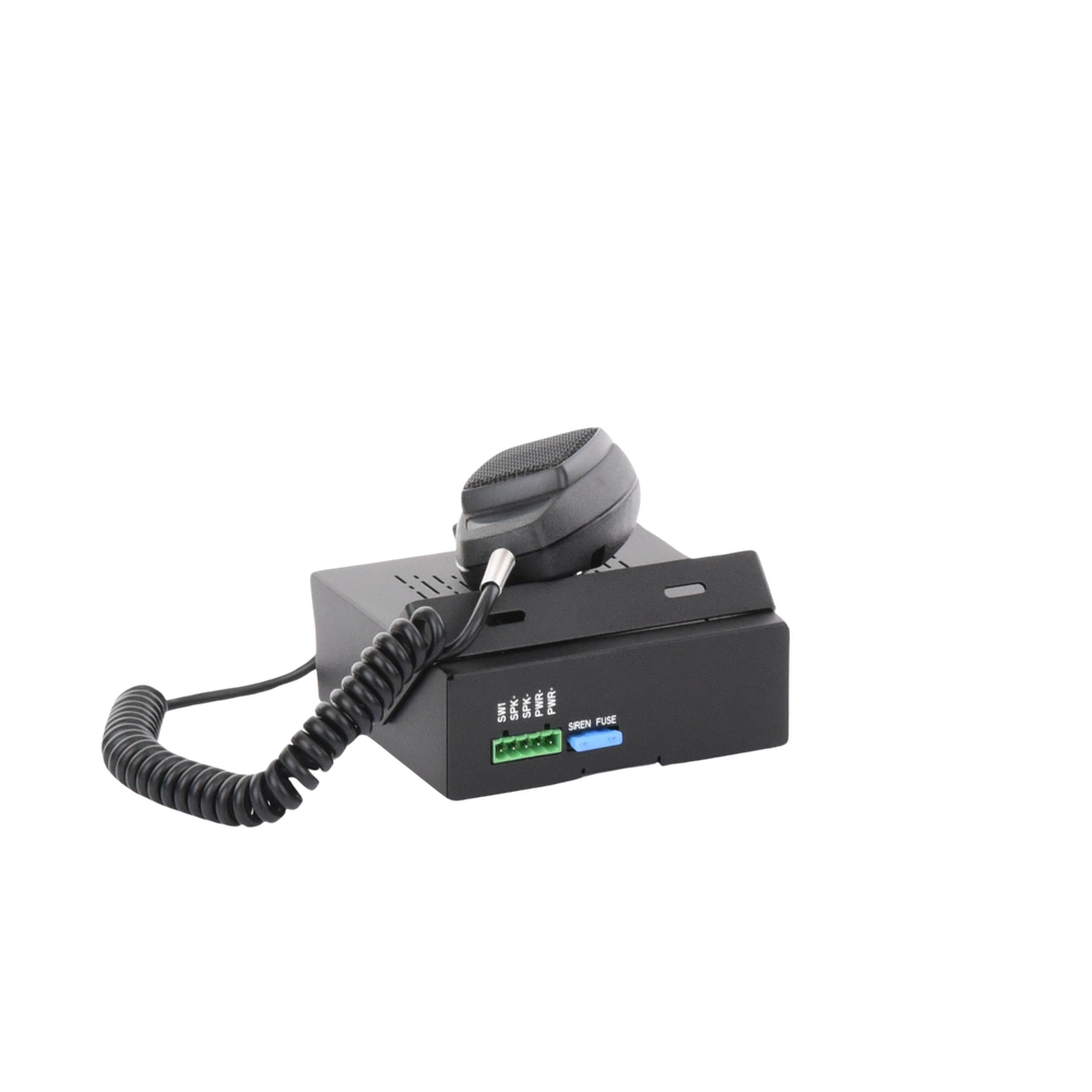 Sirena Vehicular de 100W de Potencia, Con Switch Giratorio de 6 posiciones y Micrófono Integrado de Uso Rudo