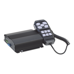 Sirena Vehicular de 100W de Potencia, Incluye Controlador Unimando Para Control de Tonos, 4 Salidas Auxiliares y Microfono