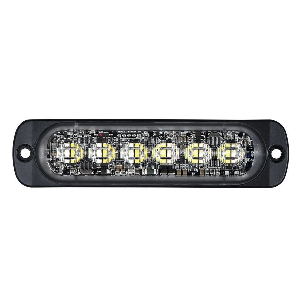 Luz Auxiliar de 12 LED, Rojo/Azul, Lente Transparente, SAE