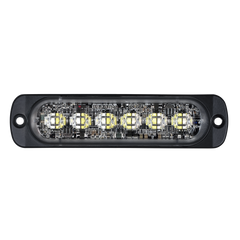 Luz Auxiliar de 12 LED, Rojo/Azul, Lente Transparente, SAE