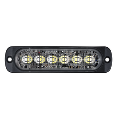 Luz Auxiliar de 12 LED, Rojo/Azul, SAE, Bisel Negro, Lente Transparente