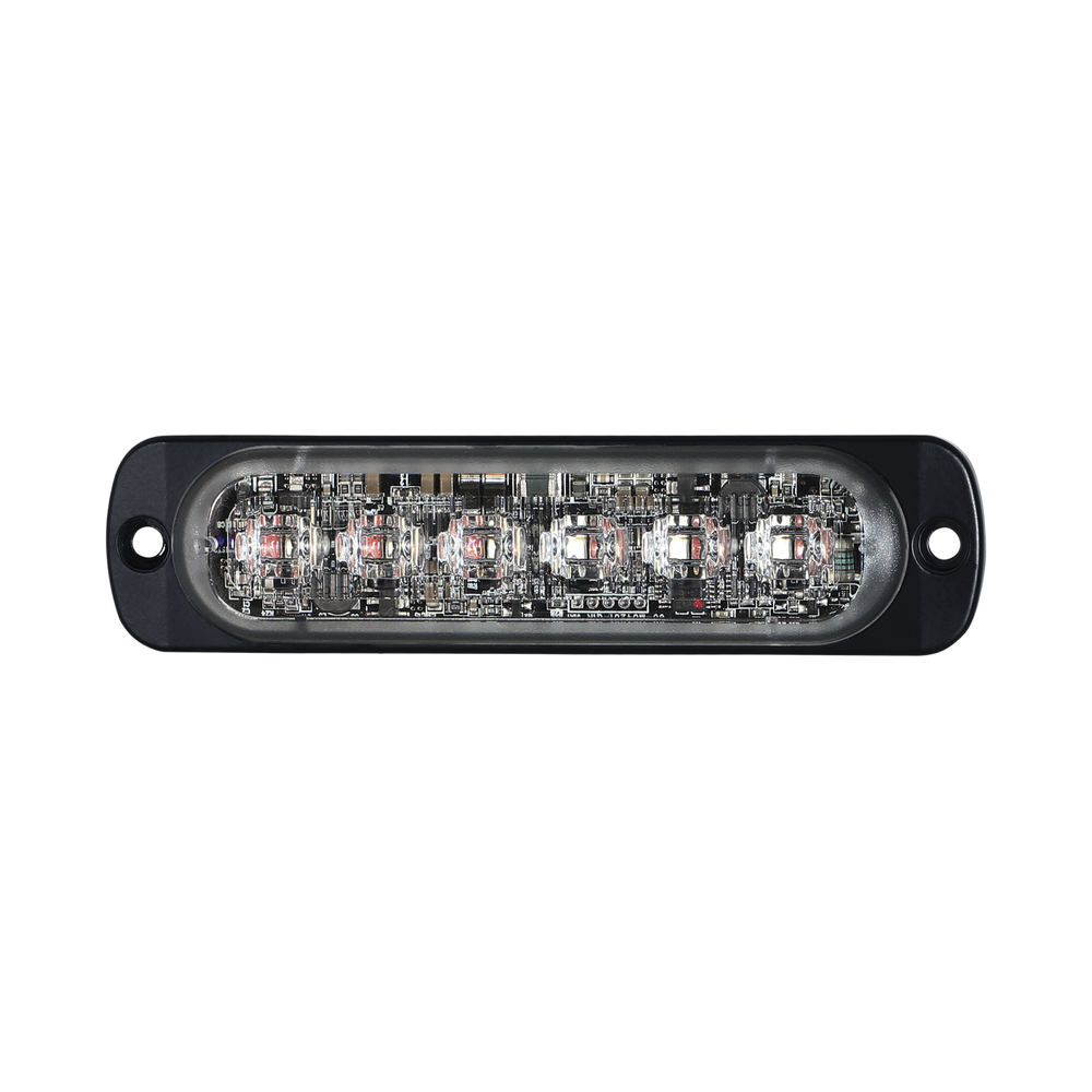 Luz Auxiliar de 12 LED, Rojo/Azul, Lente Transparente, SAE
