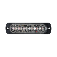 Luz Auxiliar de 12 LED, Rojo/Azul, SAE, Bisel Negro, Lente Transparente