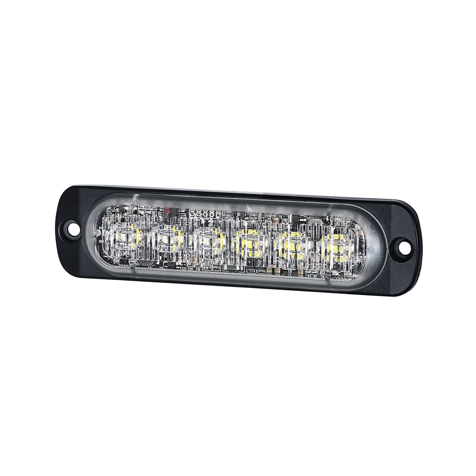 Luz Auxiliar de 12 LED, Rojo/Azul, Lente Transparente, SAE