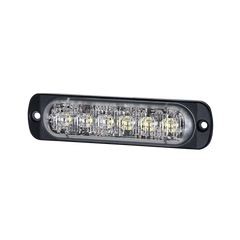 Luz Auxiliar de 12 LED, Rojo/Azul, Lente Transparente, SAE
