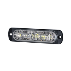 Luz Auxiliar de 12 LED, Rojo/Azul, SAE, Bisel Negro, Lente Transparente